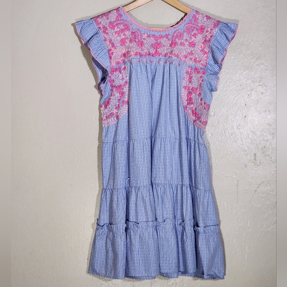 Emilia Collection Blue and Pink Dress - Picture 2 of 5